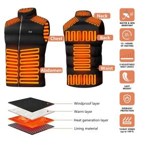 2025 Updated Version Two-touch 15Heat Zones LED Controller Heated Vest For Men & Women With Battery Pack (Option: S)