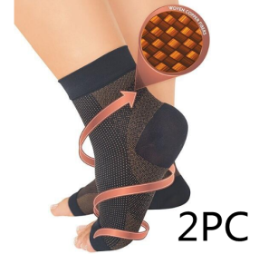 Men Women Anti Fatigue Compression Foot Sleeve Foot Ankle Compression Socks (Option: S M-01×2pcs)