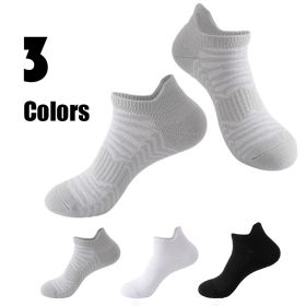 3 Pairs Men Low Athletic Socks Cushion Running Socks Performance Breathable Crew Socks Outdoor Sports Socks (Option: Men)