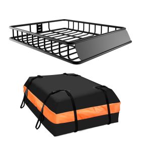 64"x39"x6"/51"x36"x5" Roof Rack,Heavy Duty Rooftop Cargo Carrier,Roof Basket with Waterproof Bag,Elastic Net with Attachment Hooks,Ratchet Strap (size: 51"x36"x5")